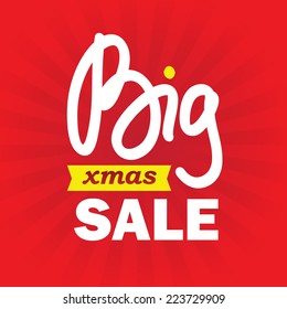 Big Xmas Sale design template. Vector illustration.
