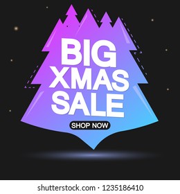 Big Xmas Sale, speech bubble banner design template, Chrismas discount tag, vector illustration
