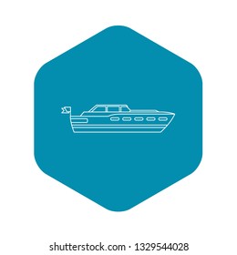 Big yacht icon. Outline illustration of big yacht vector icon for web