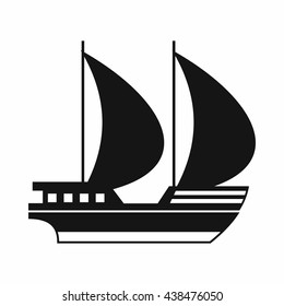 Big yacht icon, simple style
