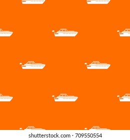 Big yacht pattern repeat seamless in orange color for any design. Vector geometric illustration