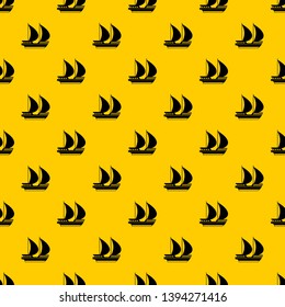 Big yacht pattern seamless vector repeat geometric yellow for any design