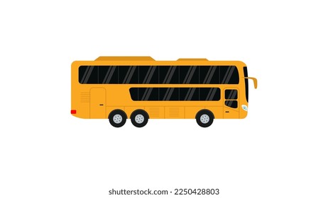 Gran autobús amarillo aislado en fondo blanco.