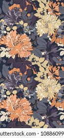 Big Yellow Chrysanthema Seamless Vector Botanisch