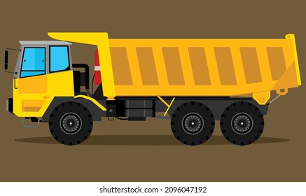 Großer gelber Müllwagen, Vektorgrafik