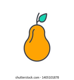 Big yellow pear vector icon