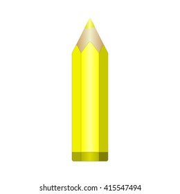 Big yellow pencil with sharpened lead. Vector EPS10