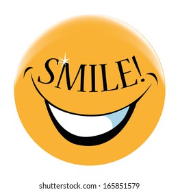a big yellow round face with a smile
