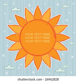big yellow sun with copy space