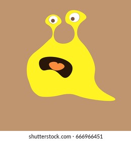 big yellow surprised snail