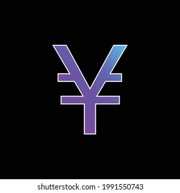 Símbolo grande de yenes icono de vector de gradiente azul