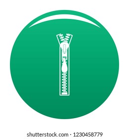 Big zip icon. Simple illustration of big zip vector icon for any design green