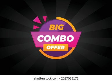 big_combo_offer discount banner template promotion. Big sale special offer. end of season special offer banner. vector illustration.