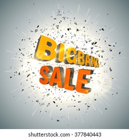Bigbang sale background with explosion. Vector
