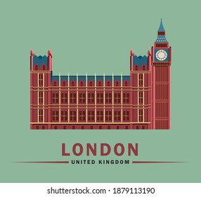 Bigben illustration vector london landmark icon