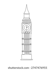 Bigben tower one line art royel stock art