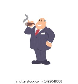 Bigboss character vector flat illustration
