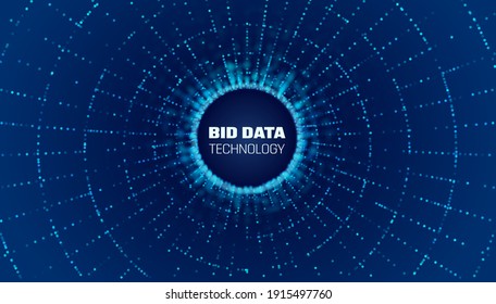 Bigdata circle network. Bigdata stream. Big data flow to hole