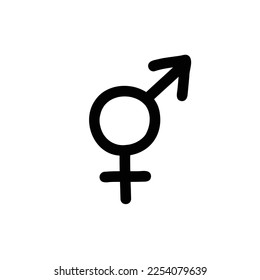 bigender doodle icon, vector illustration