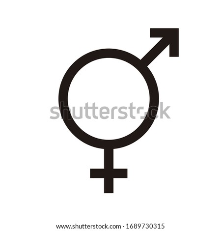 Bigender flat icon. Sexual orientation concept symbol. Pictograms vector illustration.