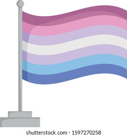 Bigender pride flag isolated on white background Vector Illustration