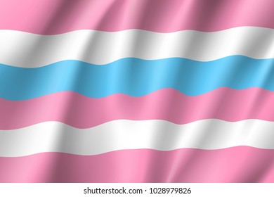 Bigender pride realistic waving flag. Symbol of bigender sexual orientation. Vector illustration of a colorful element