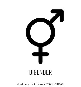 Bigender sign black vector icon