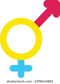 Bigender single vector line icon 