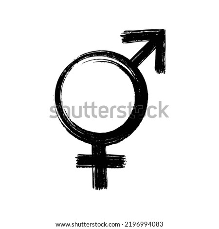 Bigender symbol. Black ink. Vector illustration
