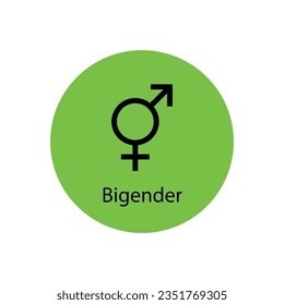 Icono de símbolo de bigénero. Icono de género. signo vectorial aislado en una ilustración de fondo blanco para diseño gráfico y web.