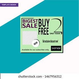 Bigest Sale banner template design, advertisement, promotion design. vector illustration.