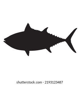 Bigeye Tuna Silhouette Isolated on White Background. Vector Illustration
