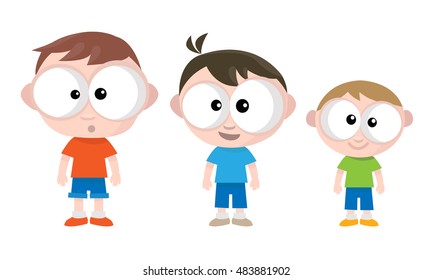 Bigeyed Cartoon Kids Stock Vector (Royalty Free) 483881902 | Shutterstock