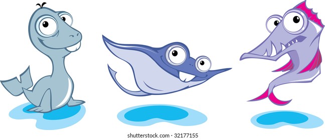 Big-eyes animals set