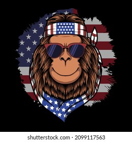 Bigfoot accessories america vector illustration for your company or brand