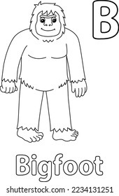 Bigfoot Animal Alphabet ABC Isolated Coloring B