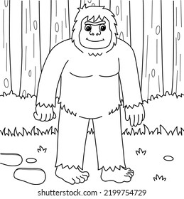 Bigfoot Animal Coloring Page for Kids