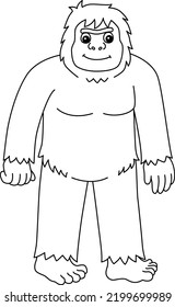 Bigfoot Animal Isolated Coloring Page for Kids