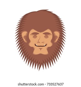 Bigfoot asleep emotion face. Yeti sleeping emoji. Abominable snowman sleeper avatar. Vector illustration