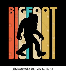 Bigfoot Awesome Retro Vintage T- Shirt Design