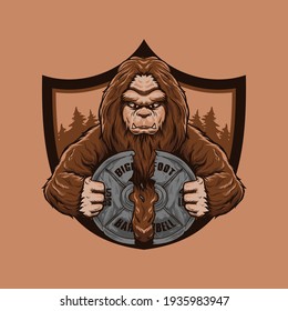 Bigfoot Barells Logo Badge Vector Illustration