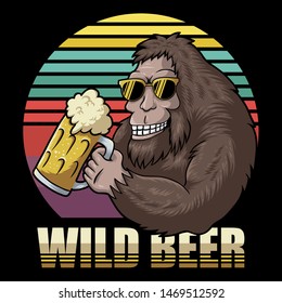 Bigfoot beer retro vector illustration for your company or brand