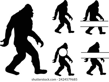 Bigfoot big foot mountain name frame vector