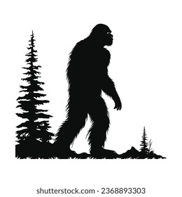 Bigfoot Black Color Vector Illustration