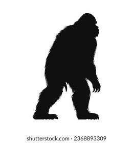 Bigfoot Black Color Vector Illustration