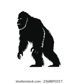 Bigfoot Black Color Vector Illustration