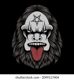 Bigfoot Black metal vector illustration for your company or brand