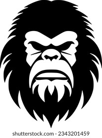 Bigfoot - Black and White Isolated Icon - Vector illustration svg