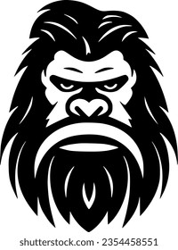 Bigfoot - Black and White Isolated Icon - Vector illustration svg