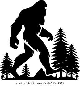 Bigfoot | Black and White Vector illustration